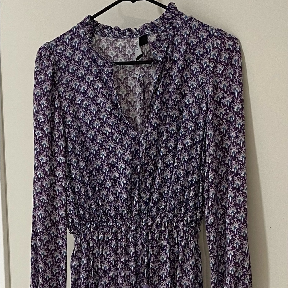 Cute Mini Purple Patterned Dress